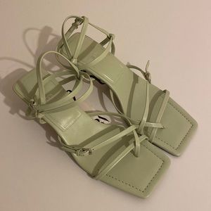 Pastel Green Sandal Heels
